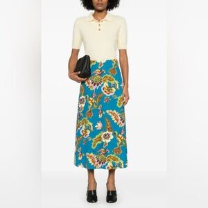 La DoubleJ floral print midi skirt